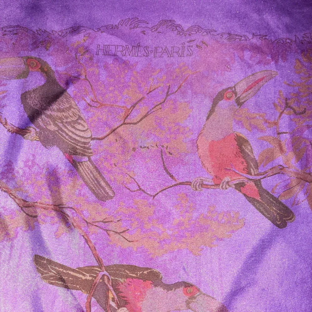 HERMÈS Equateur Silk Twill Scarf Dip Dye 140cm Violet/Multi - Picture 13 of 16